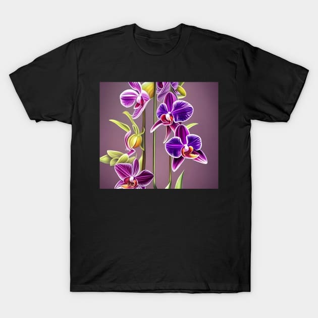 Purple Orchid T-Shirt by AmazingCorn